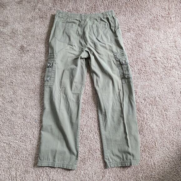Vintage Y2K Baggy Cargo Pants Womens 11 Olive Green Army Gorpcore Skater 2000s - Picture 11 of 11